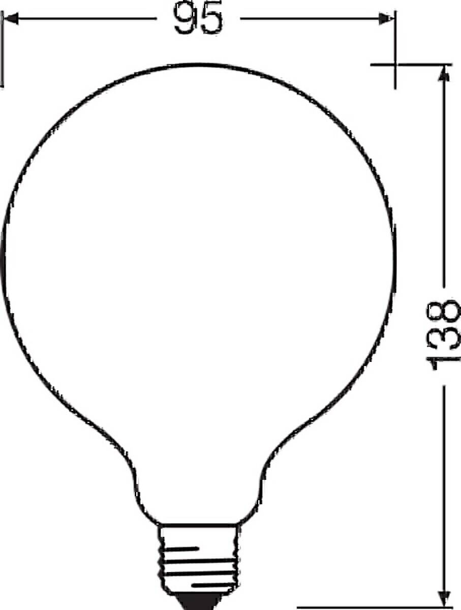 LEDVANCE LED-Filament-Lampe, RETROFIT CLASSIC GLOBE DIM, Globe-Form, matt, E27, 2700K