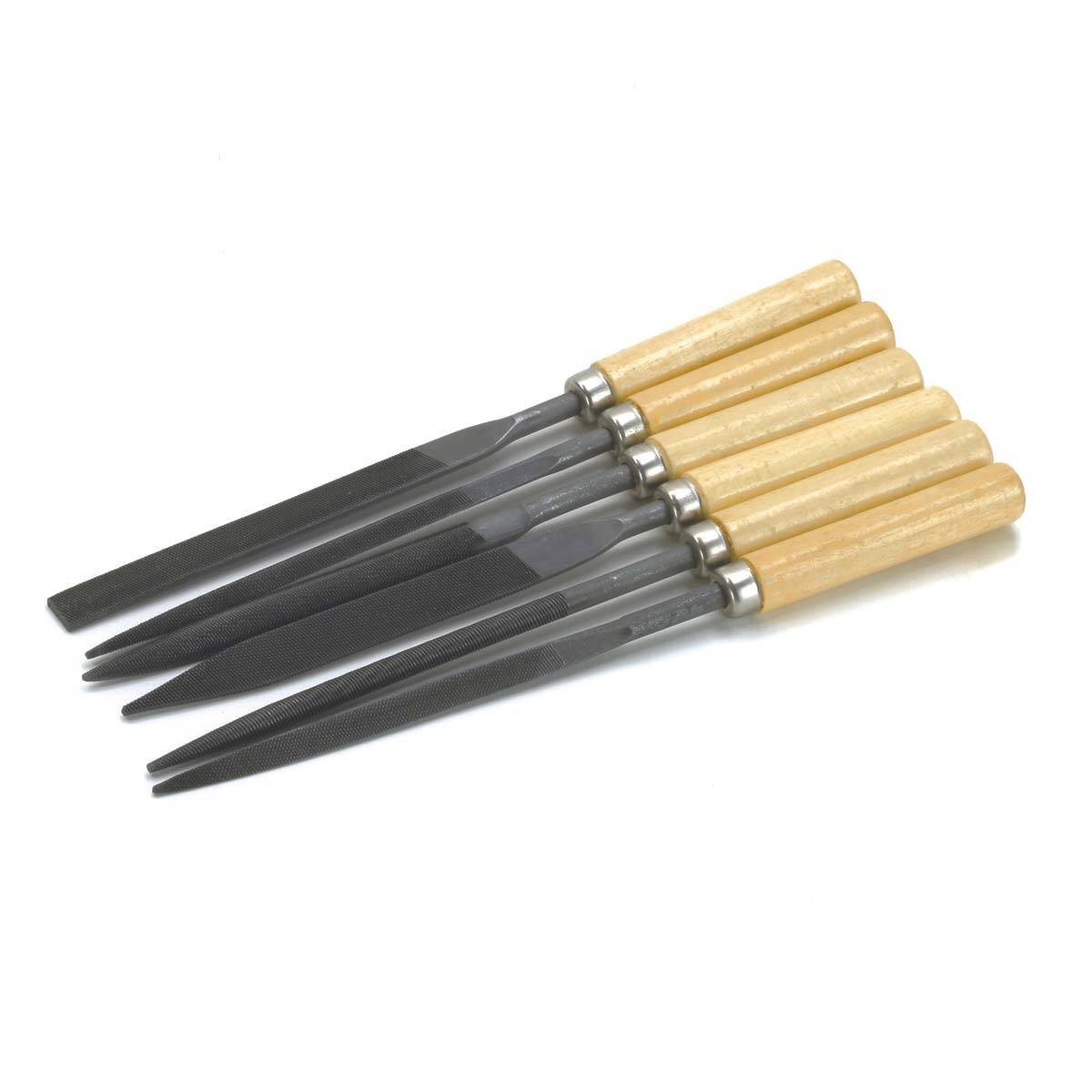 Nadelfeilen-Set 6-teilig, Holzgriff, 180mm