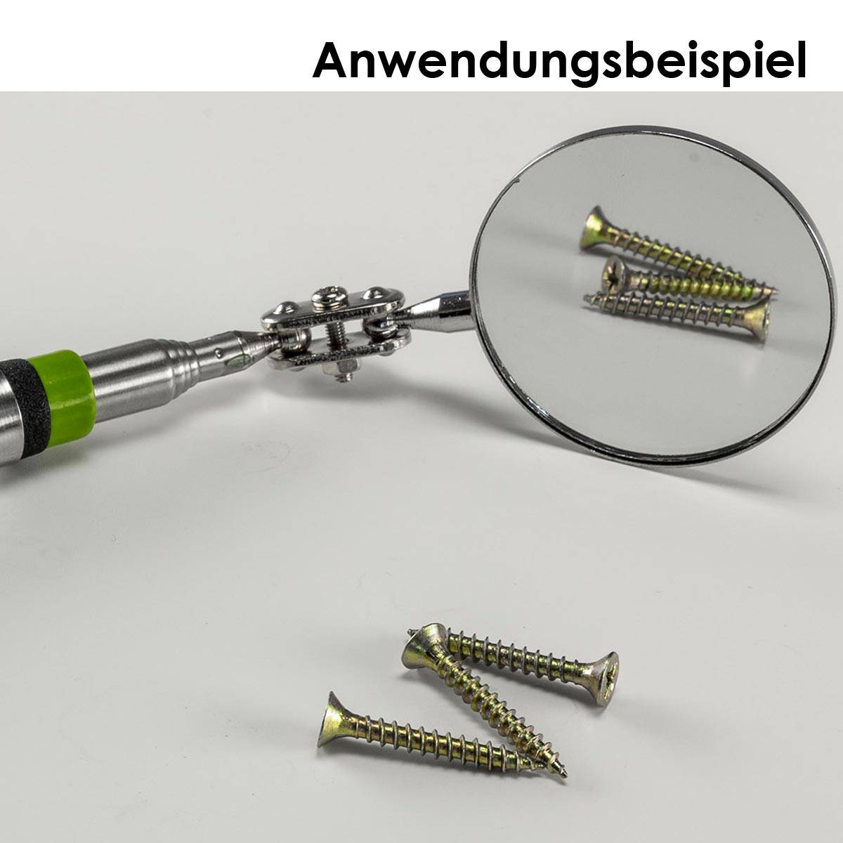 ChiliTec Teleskopspiegel 2x Kugelgelenk Länge 16-70cm Spiegel Ø 50mm (19505)