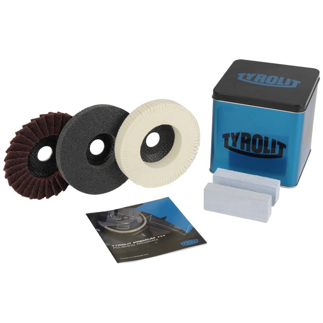Polierset 5tlg., Scheiben Ø125mm Stahl, INOX, ALU Tyrolit