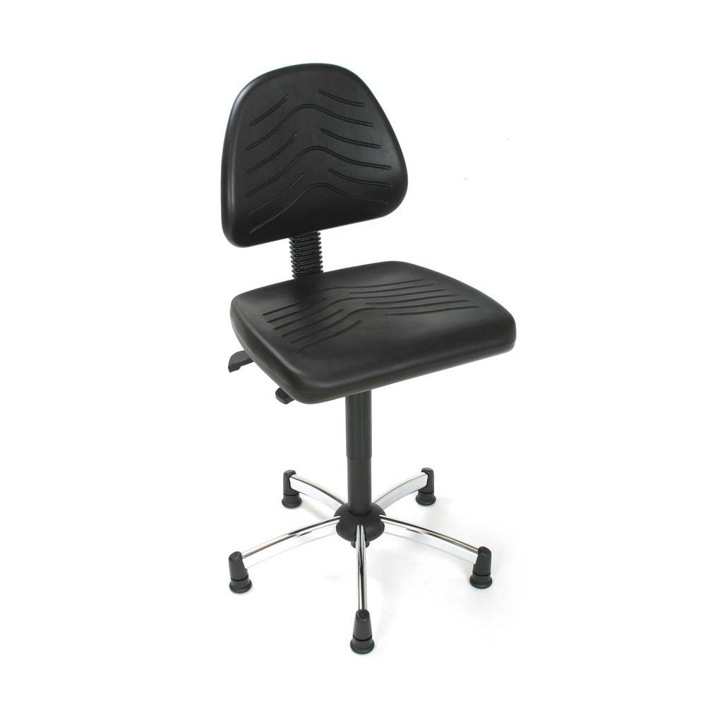 Arbeitsstuhl Modell 8440, 440-640mm, Gleiter, Alu-Fußkreuz, Kunstleder-Sitz Schwarz