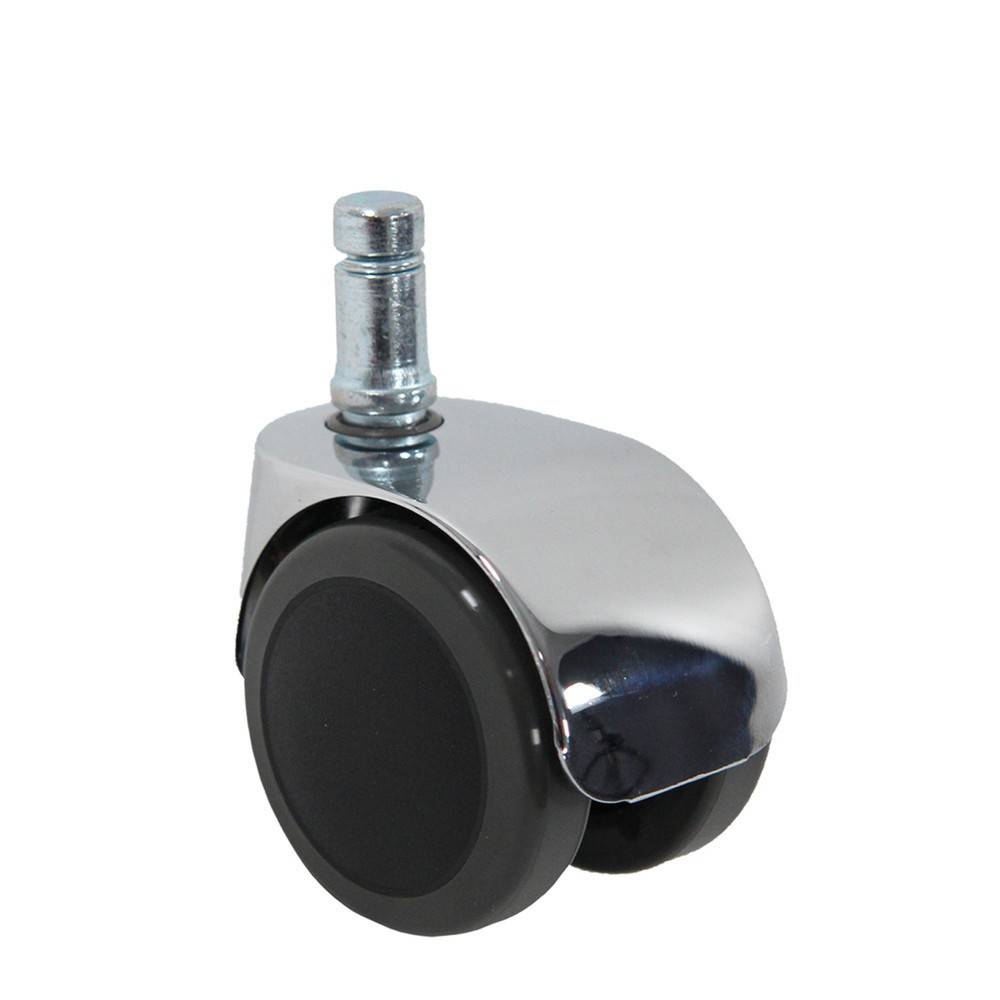 5x Design-Rollen ROLO LUX 11mm 50mm Büro-Stuhl-Rollen für Hartböden Chrom (5er Pack) hjh OFFICE