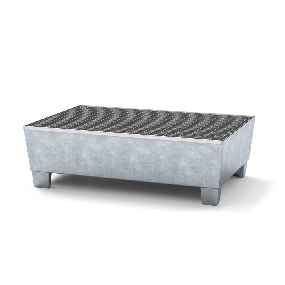 asecos® Auffangwanne aus Stahl, mit Fußkonstruktion, 2x 200 l