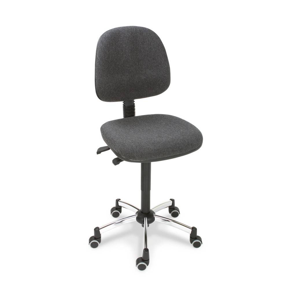 Arbeitsstuhl Modell 8440, 460-660mm, Rollen, Alu-Fußkreuz, Kunstleder-Sitz Schwarz
