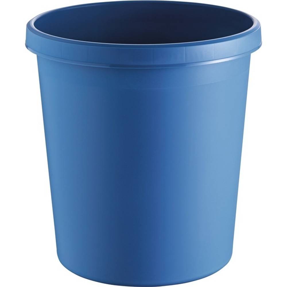 helit Papierkorb, Kunststoff, 18 l H331xØ315 mm mit Griffrand, blau