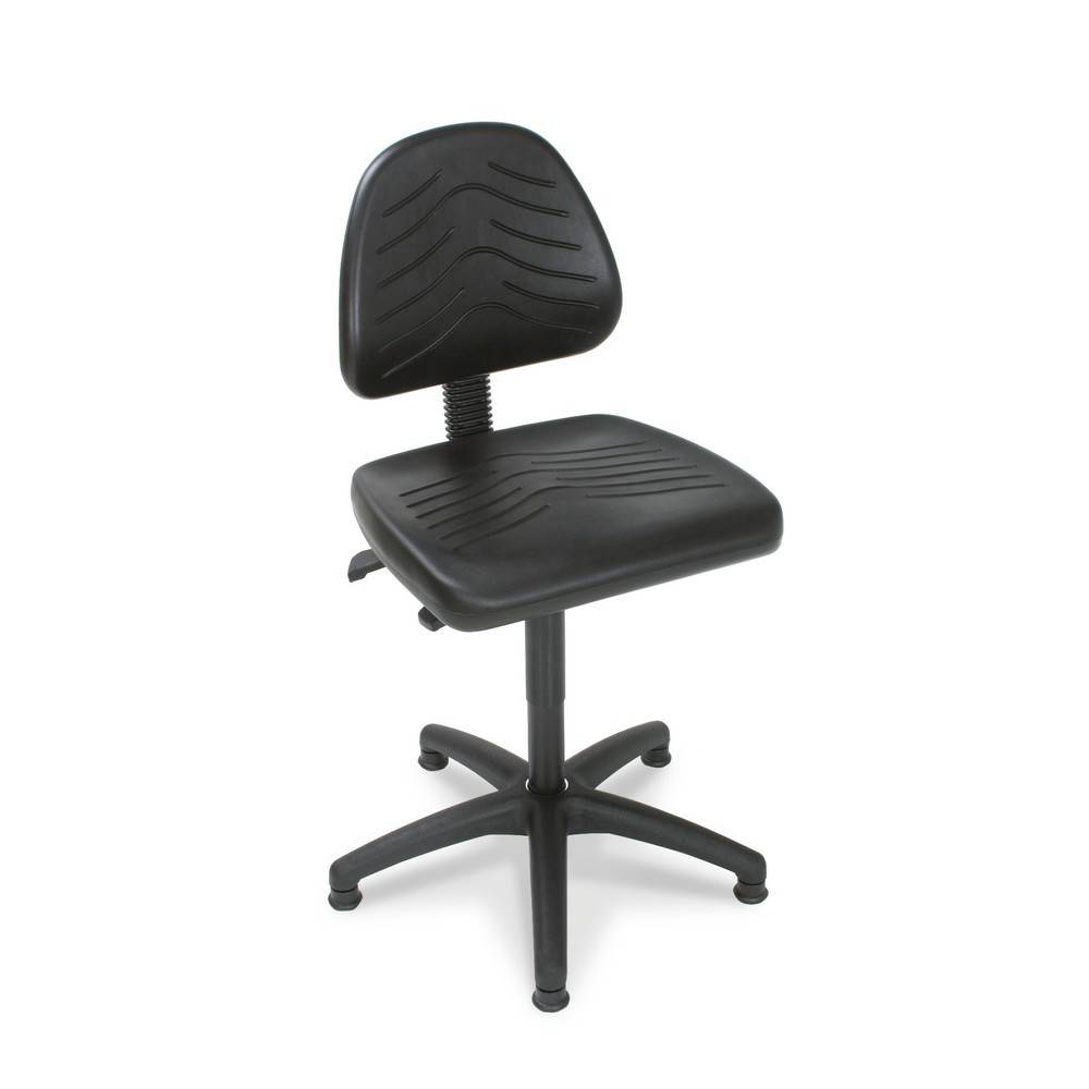 Arbeitsstuhl Modell 8540, 440-640mm, Gleiter, Kunststoff-Fußkreuz, Kunstleder-Sitz Schwarz