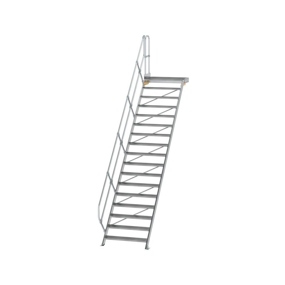 Aluminium-Treppe mit Plattform 45° 17Stufen<br>300477
