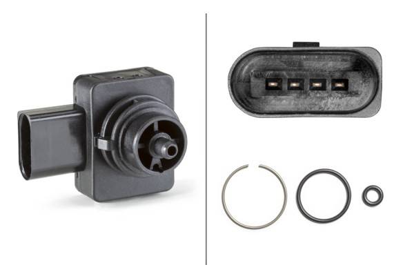 HELLA 6PP 013 112-271 Drucksensor, Bremskraftverstärker - 4-polig - gesteckt - mit Dichtung