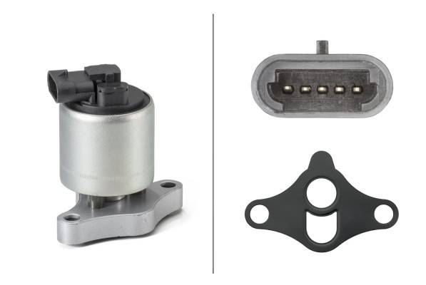 HELLA 6NU 010 171-611 AGR-Ventil - elektronisch - 5-polig - mit Dichtung