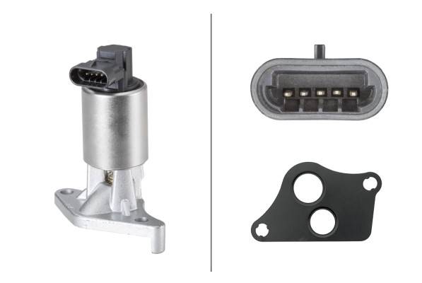 HELLA 6NU 010 171-561 AGR-Ventil - elektronisch - 5-polig - mit Dichtung