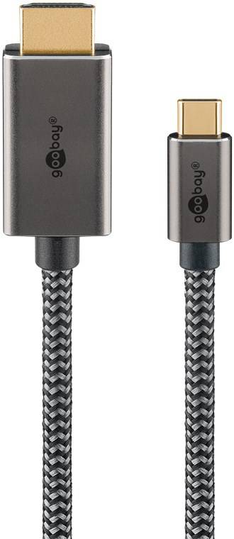 Goobay 75701, 3 m, USB Typ-C, HDMI Typ A (Standard), Männlich, Männlich, Gerade
