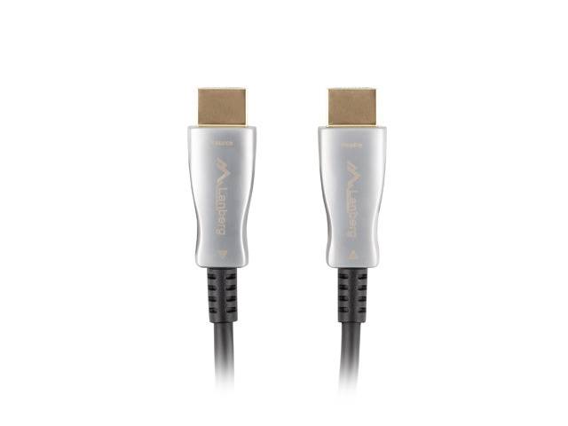 LANBERG - CA-HDMI-20FB-0800-BK - 80 m - HDMI Typ A (Standard) - HDMI Typ A (Standard) - 3D - 18 Gbit/s - Schwarz - Silbe