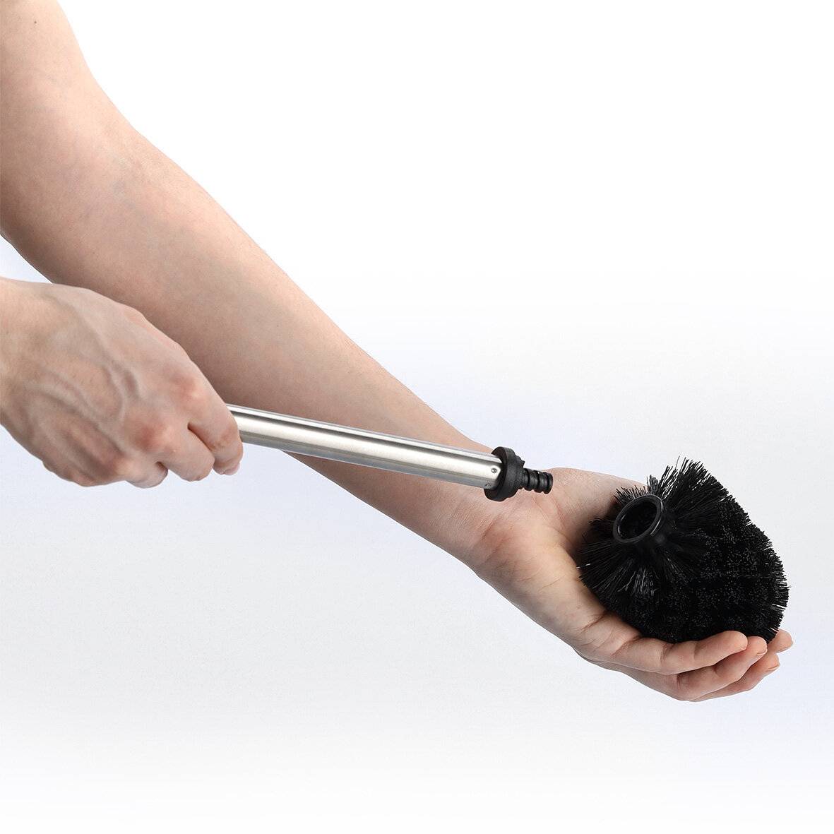 Zeller Present 98012, Toilettenbürste, Schwarz, Silber, Edelstahl, 395 mm, 7,5 cm