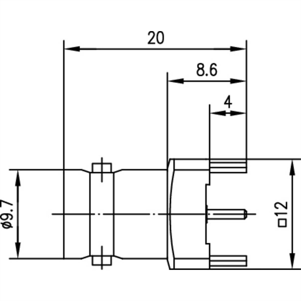 Telegärtner J01001A1944 BNC-Buchse 50 Ohm print gerade