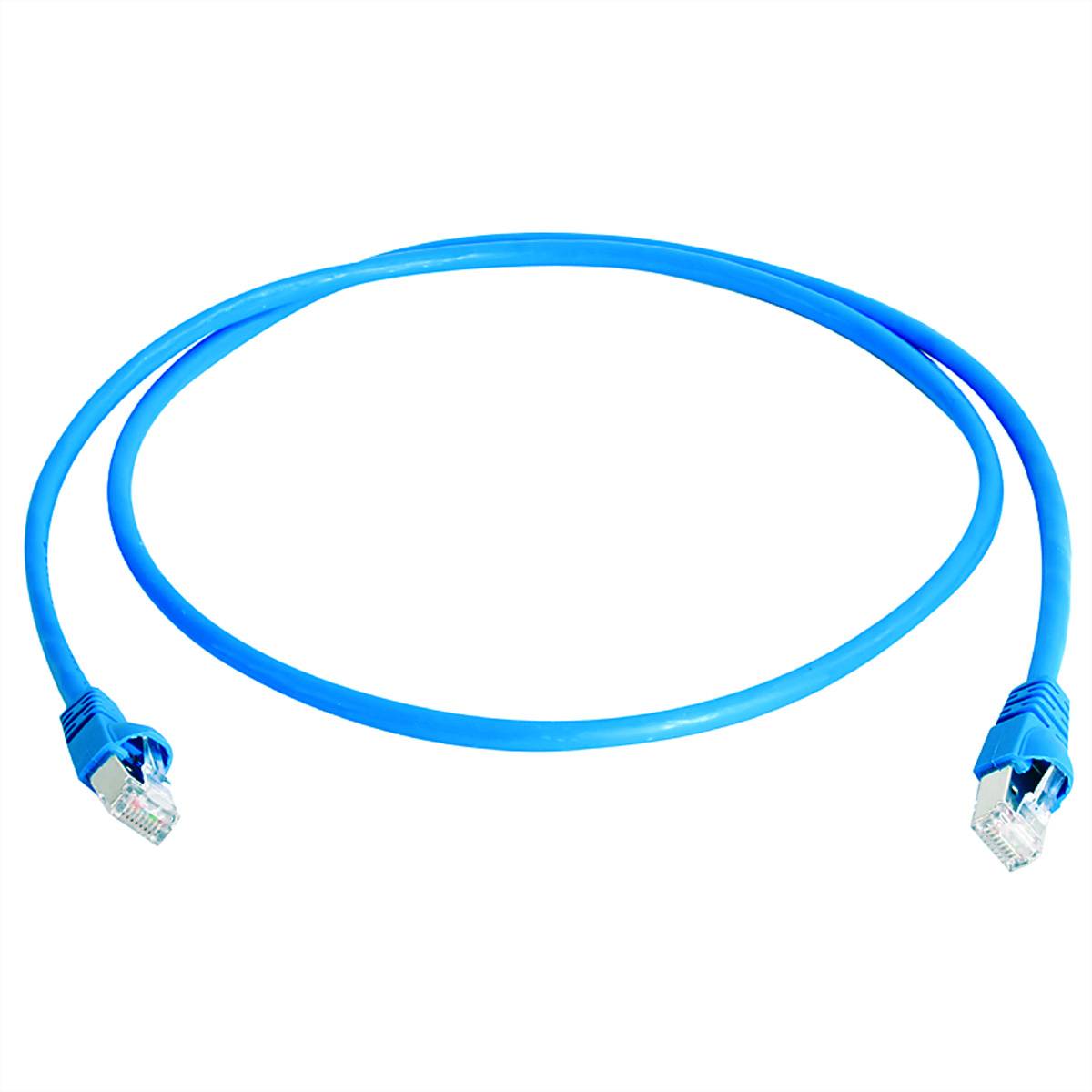 TELEGÄRTNER Mini patch cord S/FTP Cat.6A, MP8 FS500, LSZH, 1:1, blau, 2m