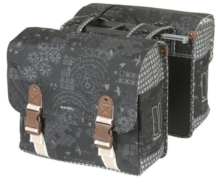 Basil Doppelte Fahrradtasche Bohème Mik 35 Liter – Schwarzkohle