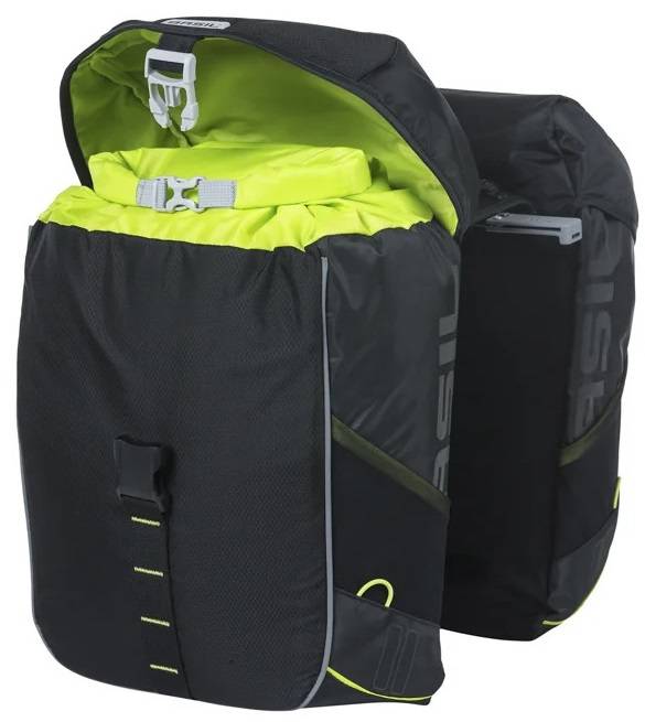Basil Doppel-Fahrradtasche Meilen 34 Liter 13 x 26 x 35 cm (2x) - Schwarzkalk