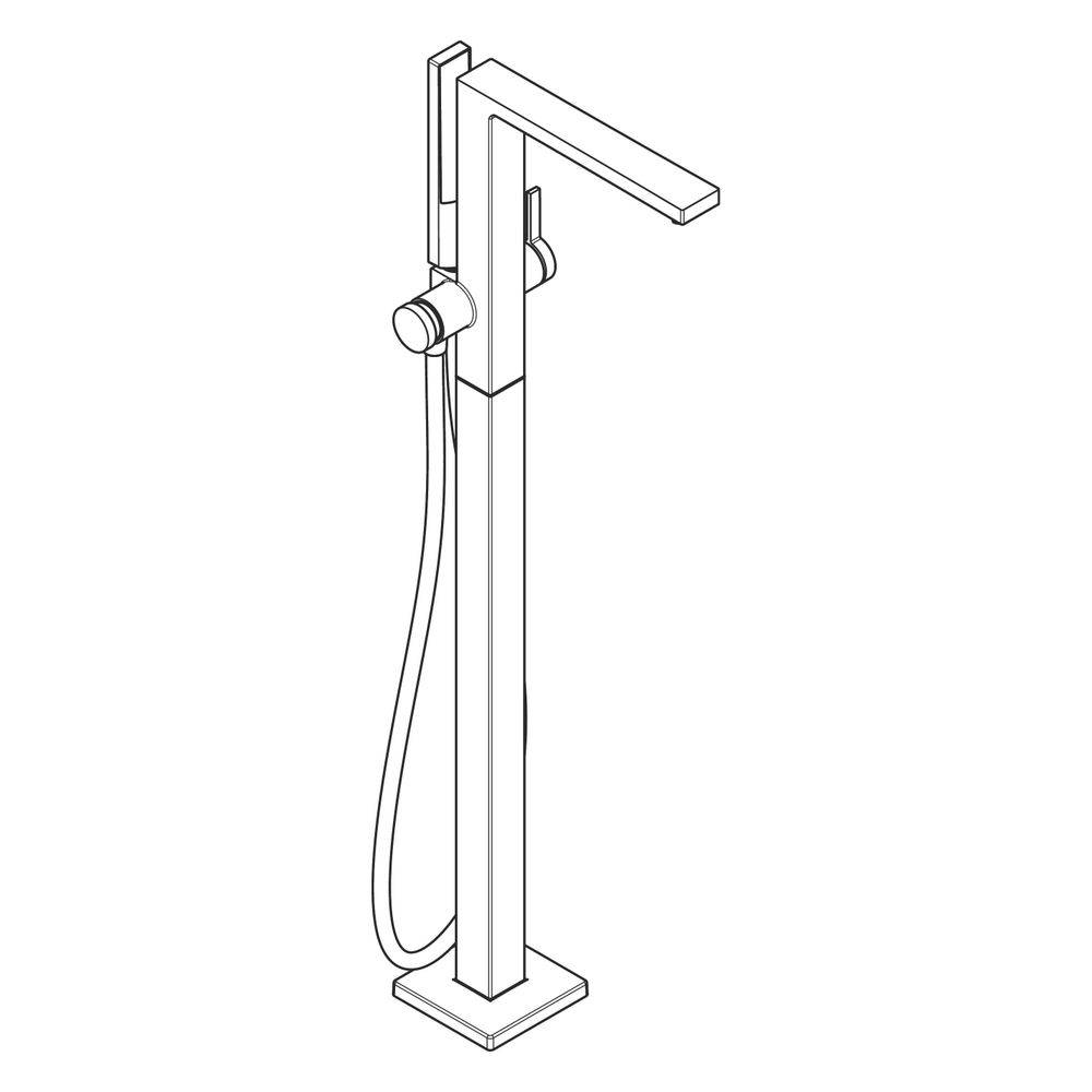 Hansgrohe Tecturis E Einhebel-Wannenmischer bodenstehend, 23,5l/min, Mattschwarz