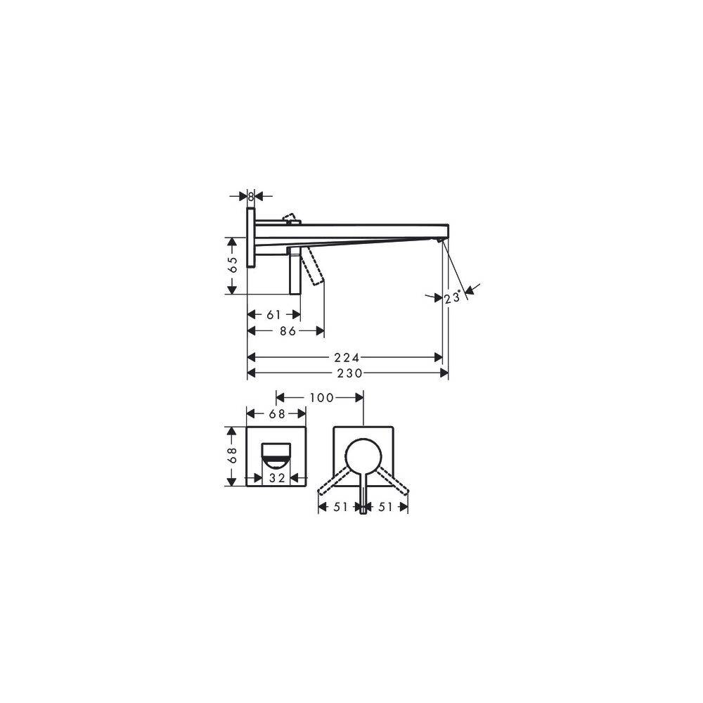 HG Einhebel-Waschtischmischer Tecturis E Unterputz EcoSmart+ Auslauf 225mm chrom