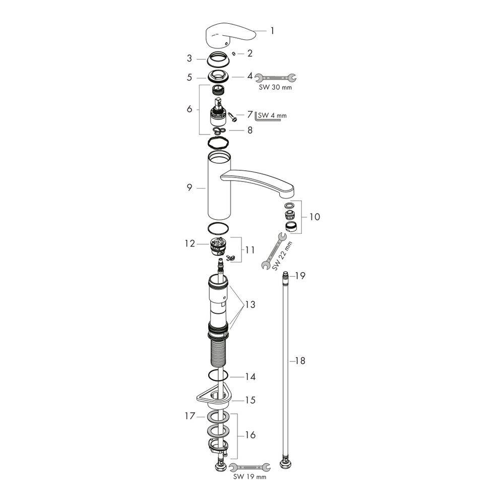 hansgrohe Einhebel-Küchenmischer Focus M41 ComfortZone 160, 1 jet,