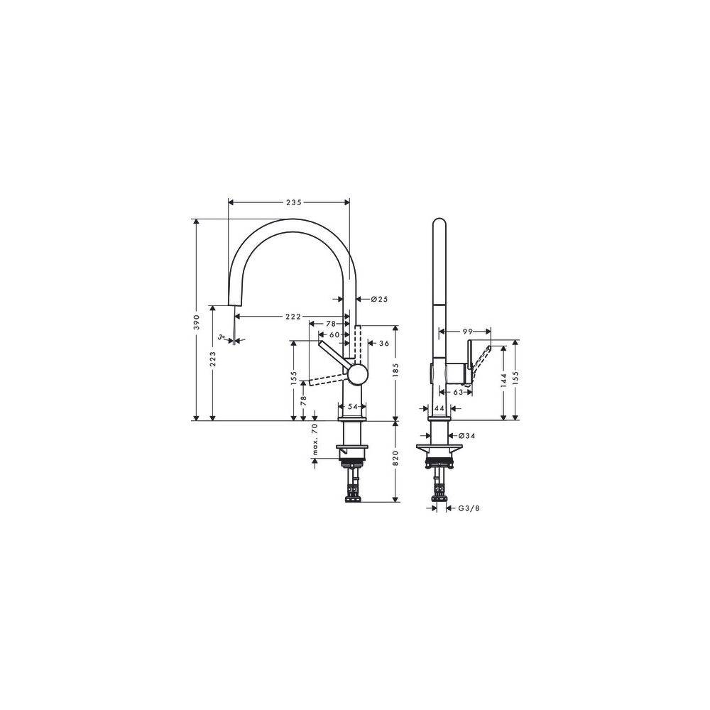 hansgrohe Einhebel-Küchenmischer Talis M54 ComfortZone 220, Eco, 1
