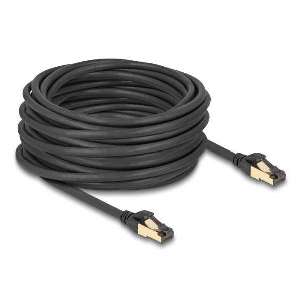 Delock Netzwerkkabel RJ-45 S zu S 15 m 6 mm S/FTP CAT 7 ohne Haken Schwarz