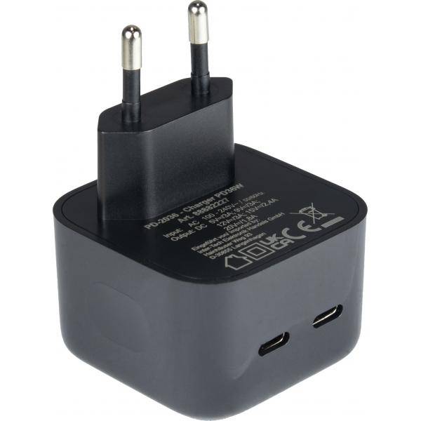 Inter-Tech PD-2036 - Netzteil - klein - 36 Watt - 3 A - PD - 2 Ausgabeanschlussstellen (24 pin USB-C)