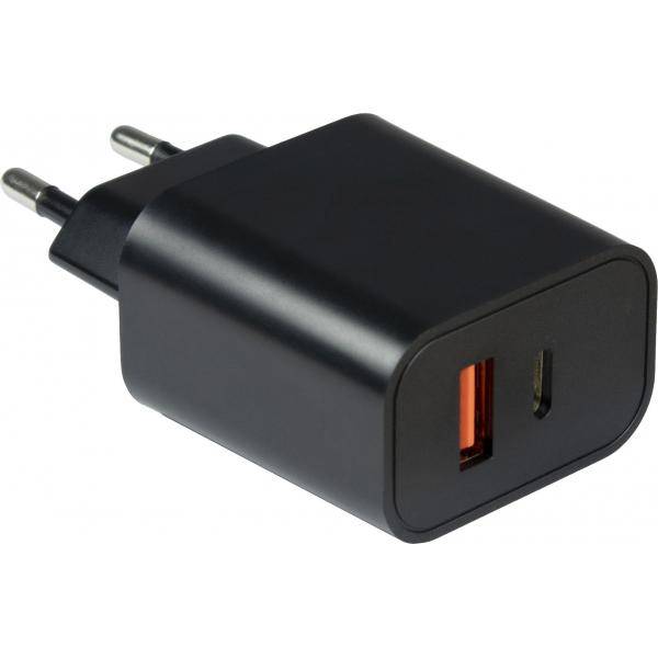Inter-Tech PD-2120 - Netzteil - klein - 20 Watt - 3 A - PD, Quick Charge 3.0 - 2 Ausgabeanschlussstellen (USB Typ A, 24