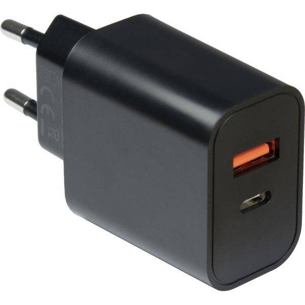 Inter-Tech PD-2120 - Netzteil - klein - 20 Watt - 3 A - PD, Quick Charge 3.0 - 2 Ausgabeanschlussstellen (USB Typ A, 24