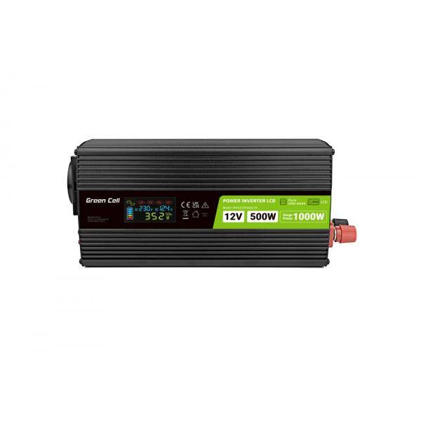 GREEN CELL - Power Inverter LCD 12V 500W 1000W