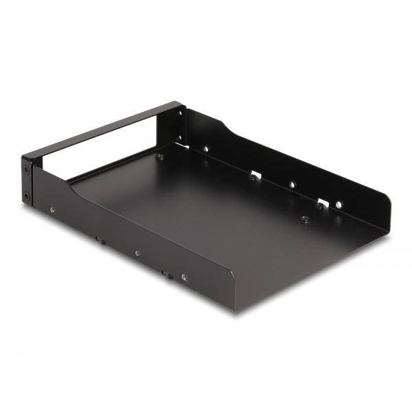 Delock 3.5? Metall Einbaurahmen für Slim Bay Wechselrahmen, Rackrahmen, Schwarz, Metall, China, 8,89