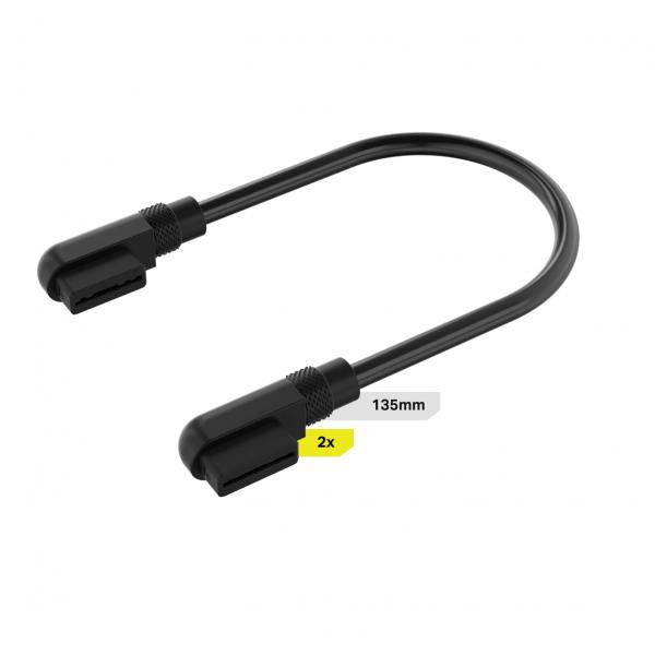 Corsair iCUE LINK - Netz-/Datenkabel - CORSAIR iCUE Link gewinkelt zu CORSAIR iCUE Link gewinkelt - 13.5 cm - Schwarz (P