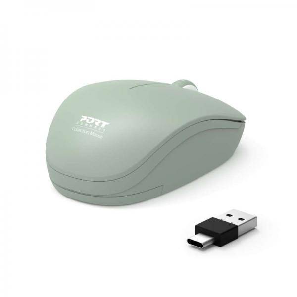 Port MOUSE COLLECTION WIRELESS 2.4GHz USB-C/A Anschluss grün