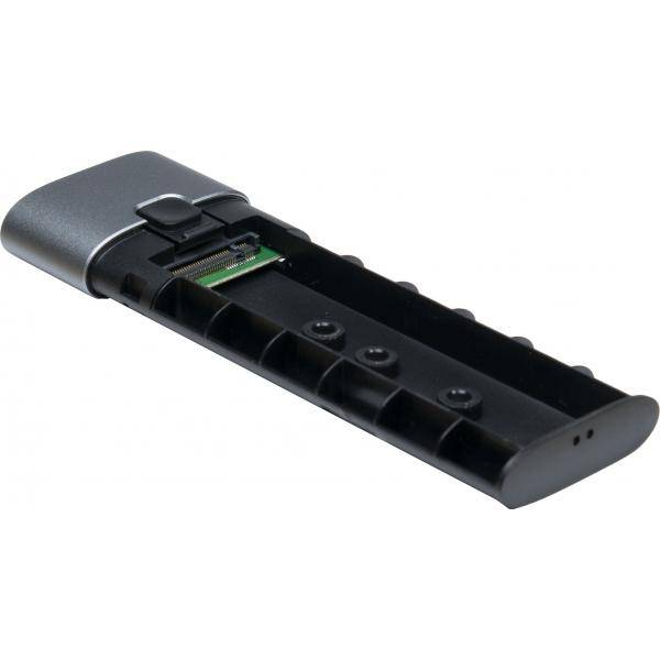 Inter-Tech Festplattengehäuse GD-MS013 M.2 113x37x12mm grau Multimedia-Technik Externe Gehäuse