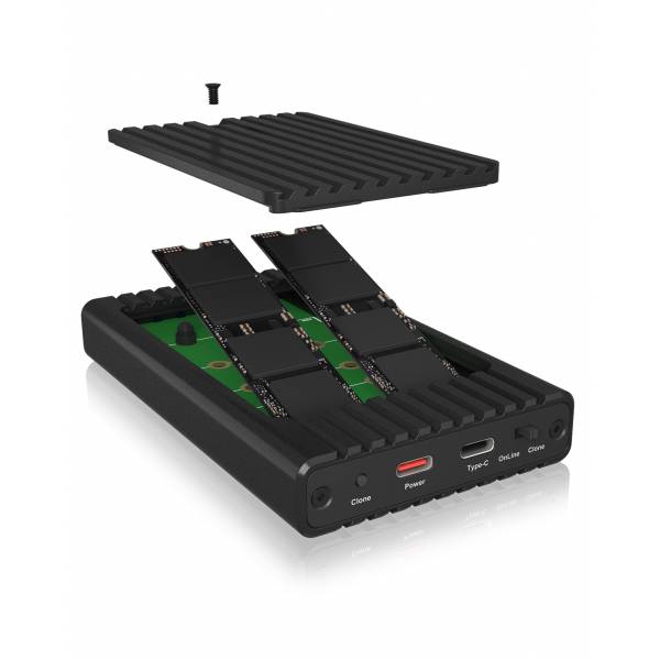 Geh. IcyBox mit Klonfunktion für M.2 NVMe SSDs USB3.2 Gen2 retail
