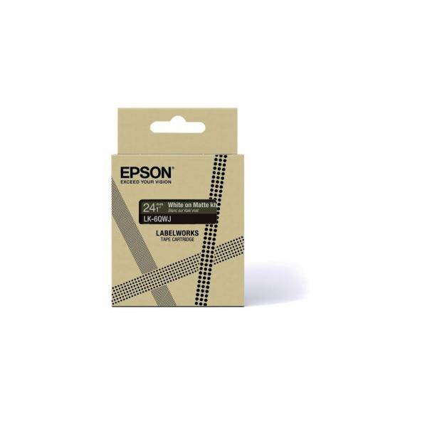 Epson LabelWorks LK-6QWJ - Weiß auf Matt-Khaki - Rolle (2,4 cm x 8 m) - 1 Kasset