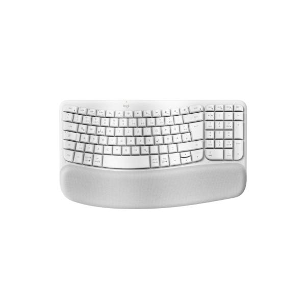 Logitech Wave Keys Tastatur kabellos 2,4 GHz Bluetooth LE QWERTZ Deutsch Off-White