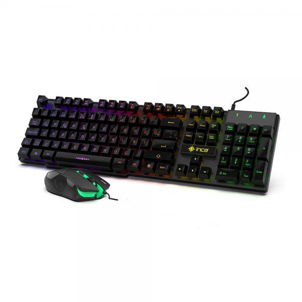 INCA Gaming Maus+Tastatur RGB/ 3200DPI/6Tasten/1.50m schwarz retail Eingabe / Ausgabe Mäuse &amp;