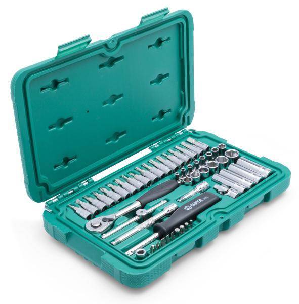 SATA 1/4" 6-kant Steckschlüssel Satz, 52-tlg.