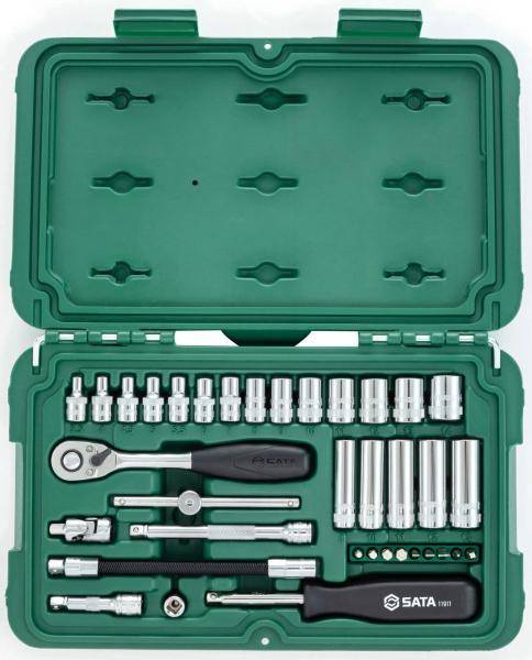 SATA 1/4" 6-kant Steckschlüssel Satz, 36-tlg.