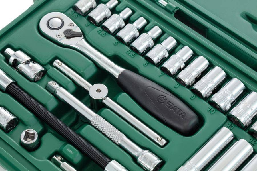 SATA 1/4" 6-kant Steckschlüssel Satz, 36-tlg.