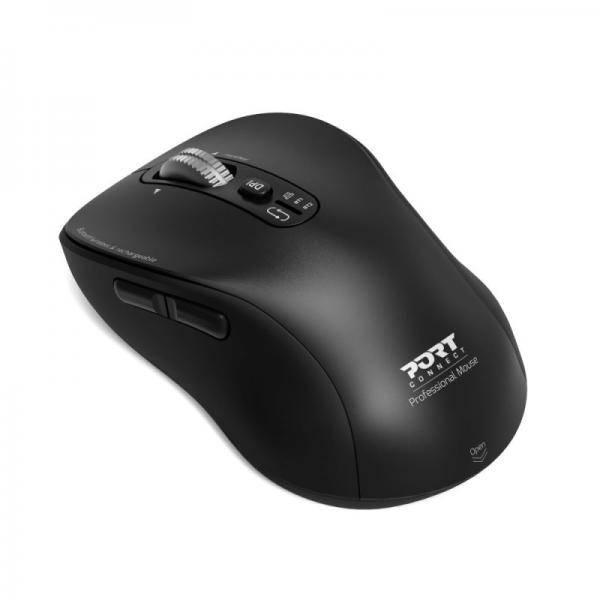 Port Maus PRO kabellos Bluetooth wiederaufladbar schwarz Multimedia-Technik Mäuse Kabelgebunden