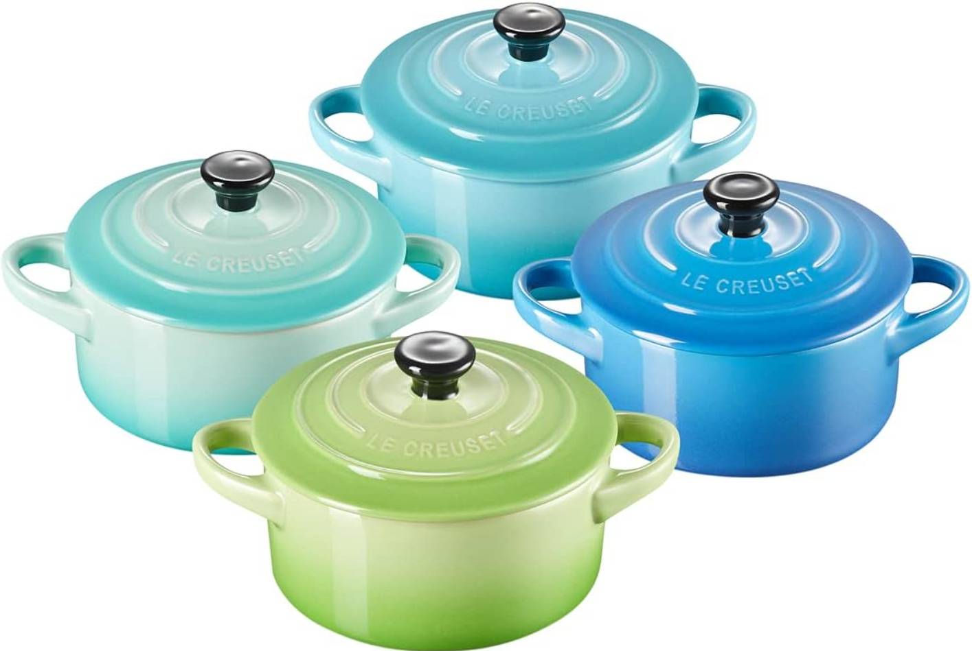 LE CREUSET - 4x1 Mini Bräterset m.Deckel 10x5cm Meeresbrise