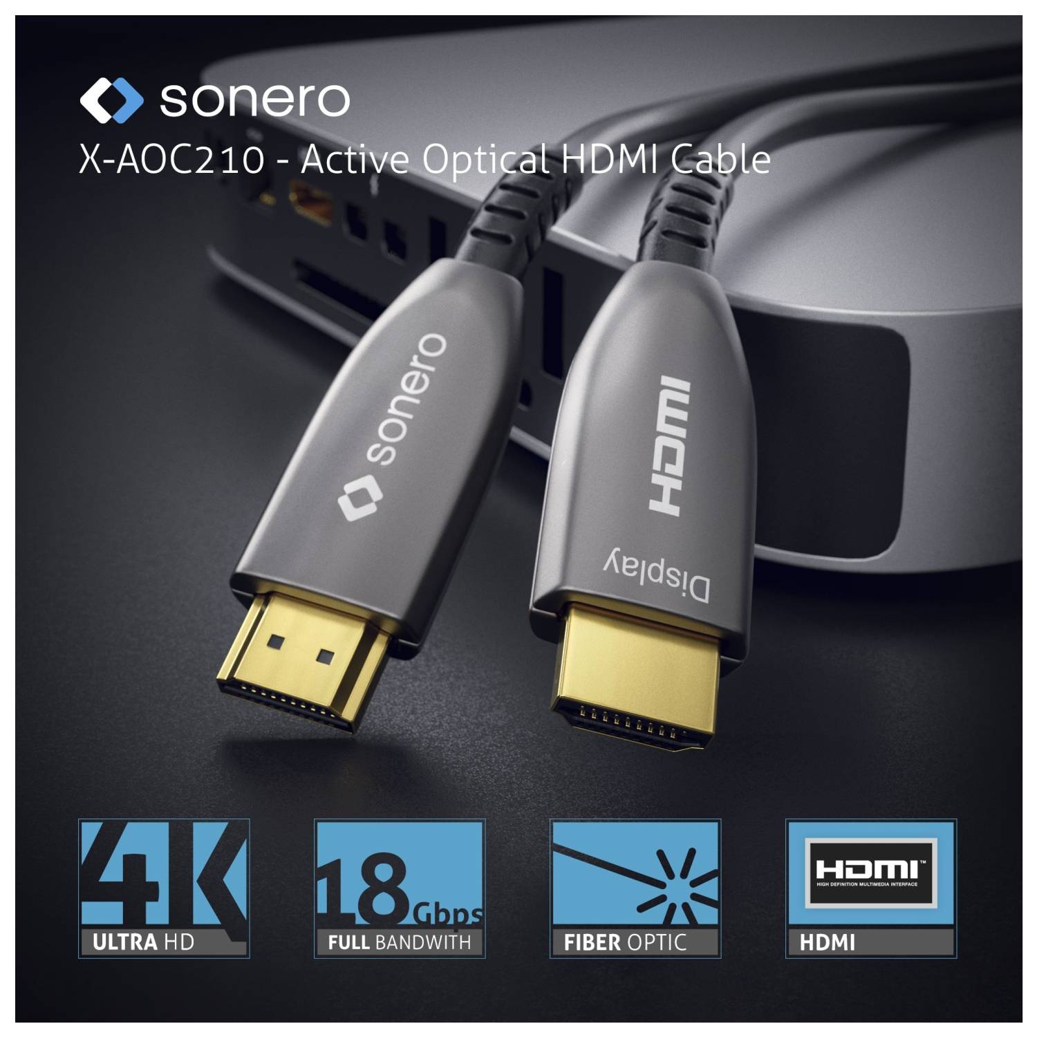 Sonero Hohe Geschwindigkeit - HDMI-Kabel mit Ethernet - HDMI männlich zu HDMI männlich - 10 m -