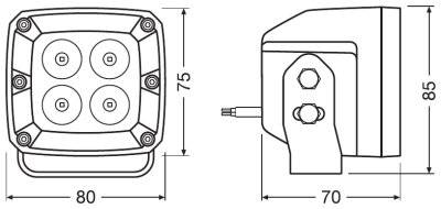 Arbeitsscheinwerfer 12 V, 24 V LEDriving® CUBE VX80-SP LEDWL101-SP Weites Fernli