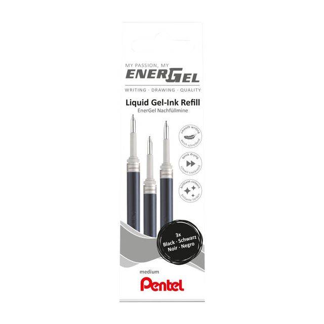 Pentel EnerGel Gelschreiberminen schwarz 0,35 mm 3 St.