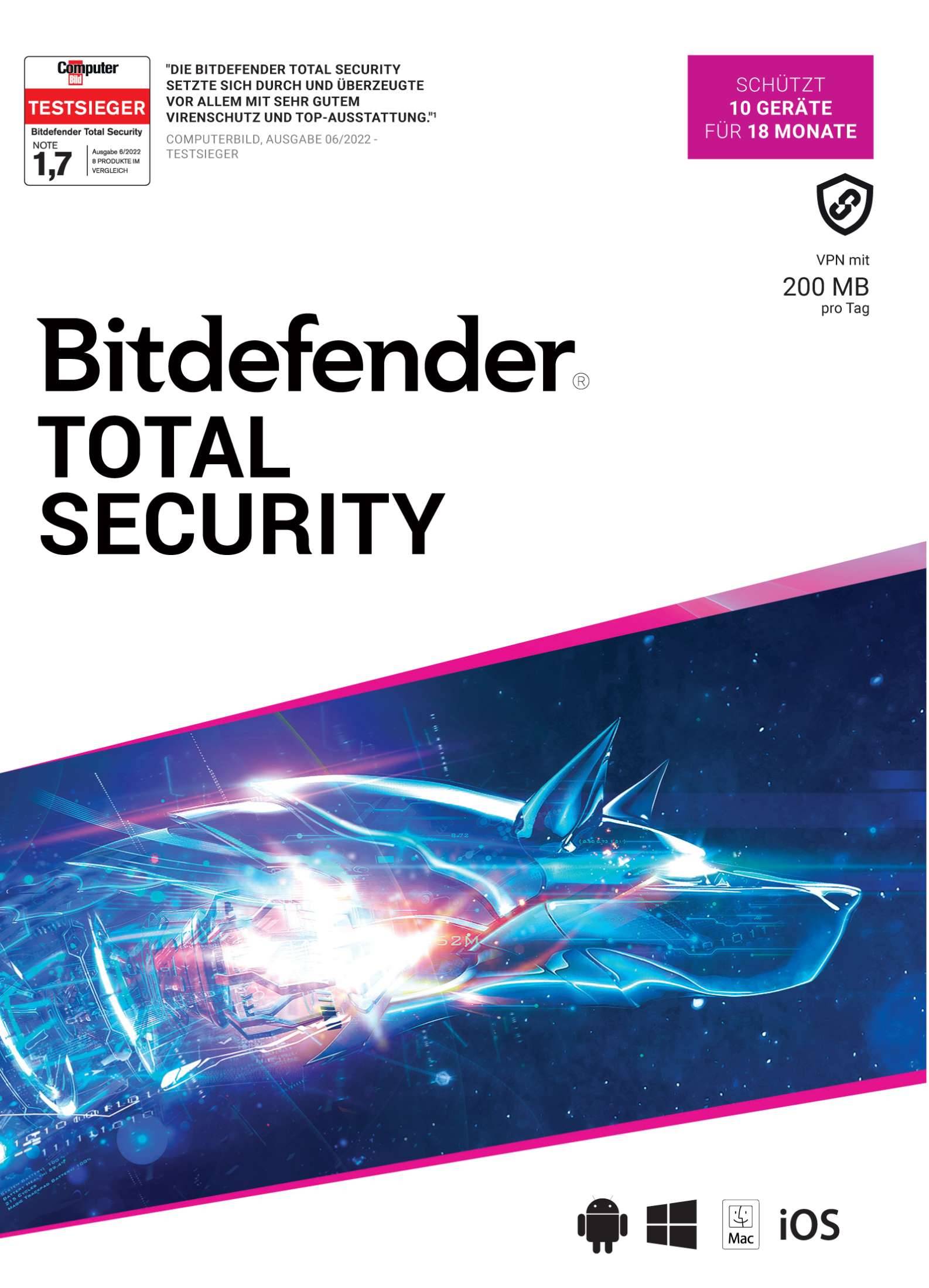 Bitdefender Total Security 10 Geraete - Software - Firewall/SecurityDeutsch -