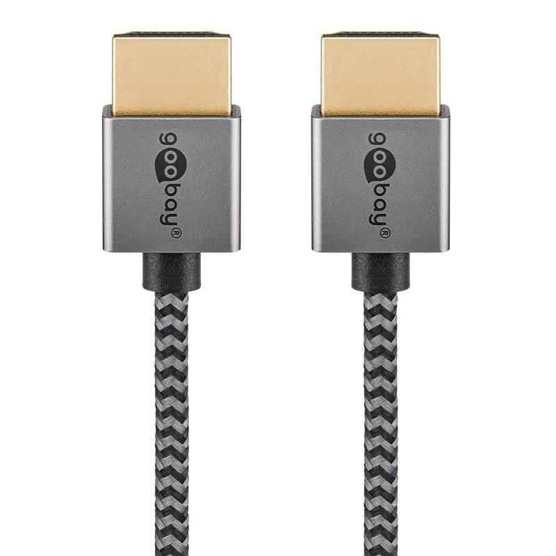 Goobay 75756, 0,5 m, HDMI Typ A (Standard), HDMI Typ A (Standard), 3D, 48 Gbit/s, Grau