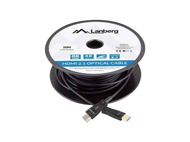 Lanberg CA-HDMI-30FB-0500-BK - 50 m - HDMI Typ A (Standard) - HDMI Typ A (Standard) - 48 Gbit/s - Schwarz