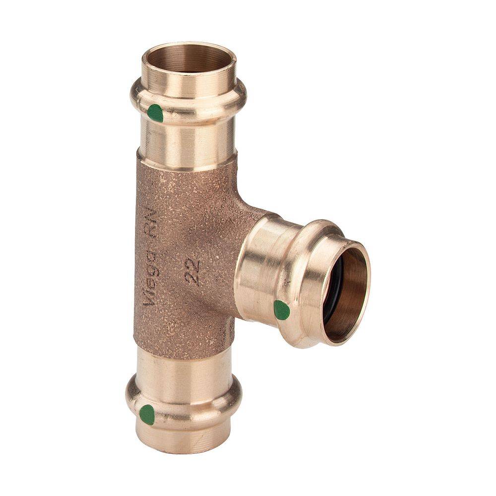 Viega Sanpress T-Stück mit SC-Contur 2218, 28x22x22mm, Siliziumbronze